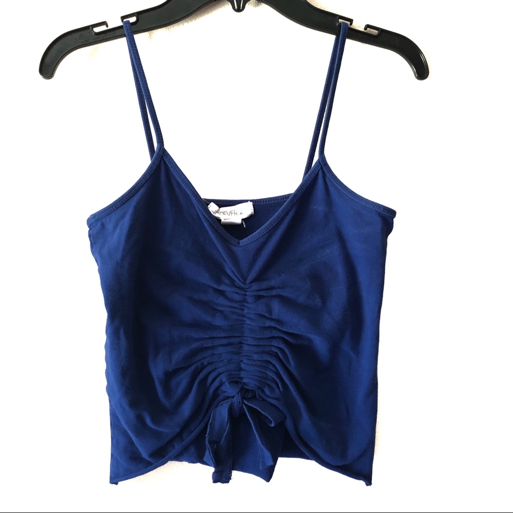 Forever 21 Blue Ruched Drawstring Cami